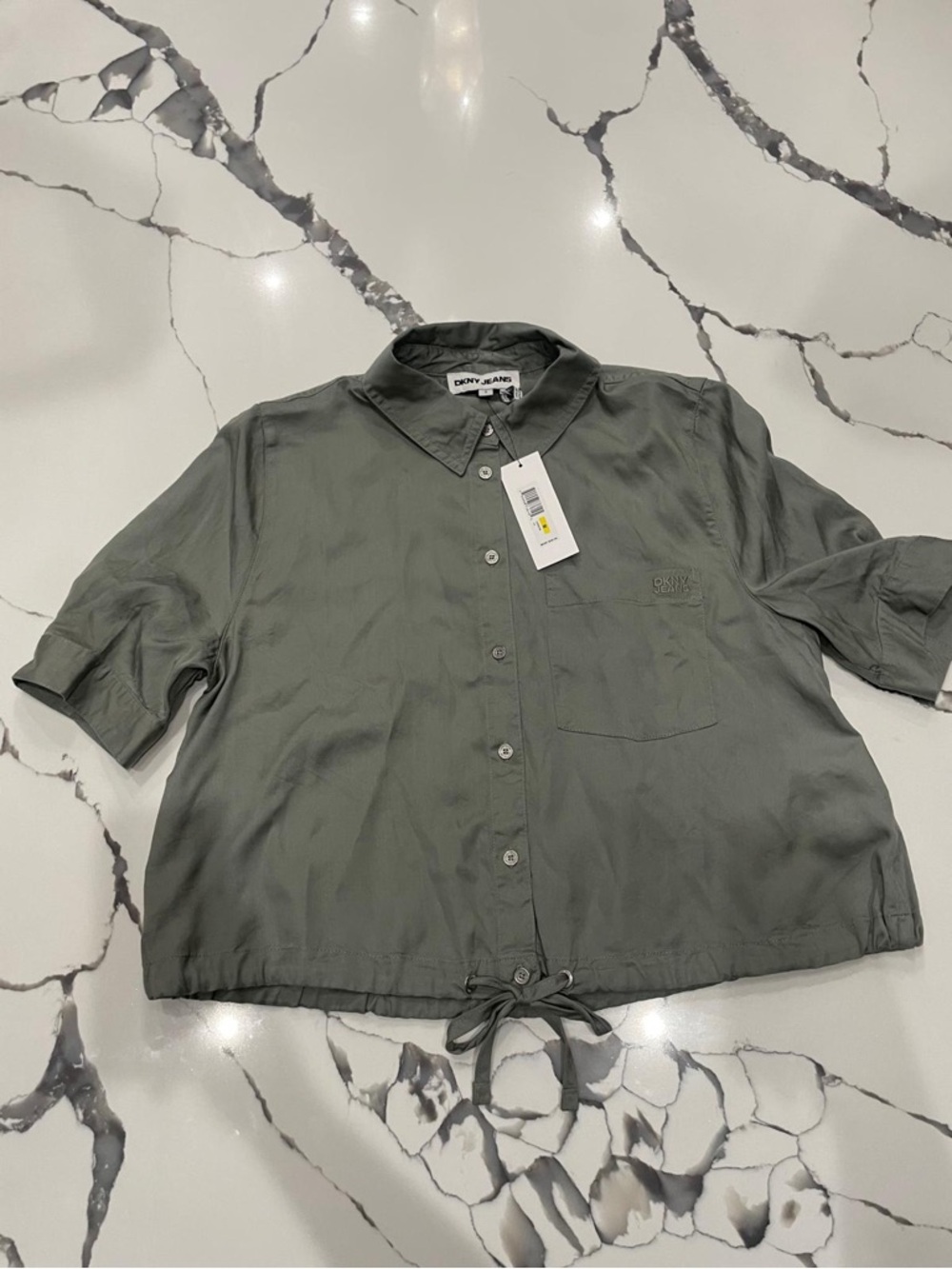 DKNY Jeans Olive Green Utility Button-Up Shirt